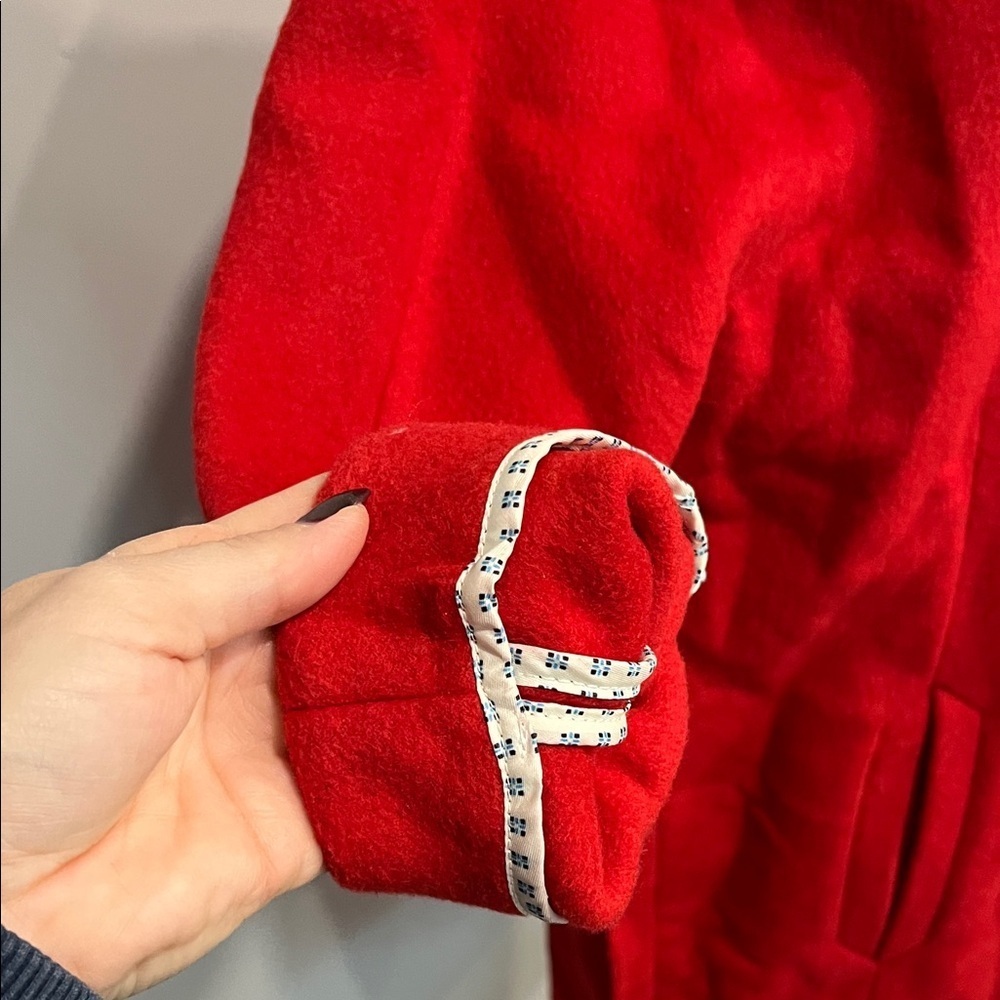 Elevenses Anthropologie Red Coat Oversized XS - Picture 3 of 7